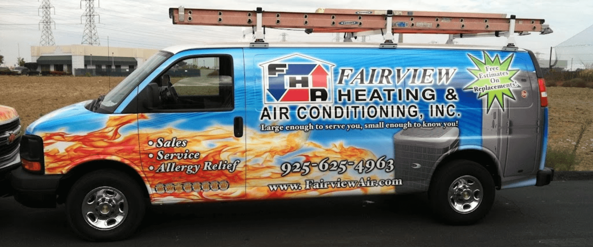 Fairview Heating and Cooling Truck Large Flame Wrap